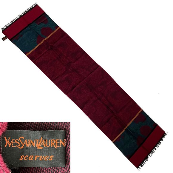 Yves Saint Laurent Accessories - Yves Saint Laurent Wool Scarf YSL 64” Vintage